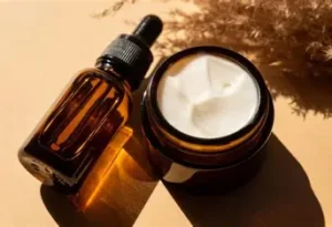 “Night cream used in nighttime winter skincare routine” 