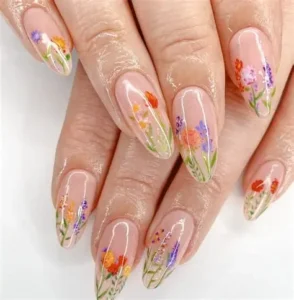 trending nail art designs floral seasonal