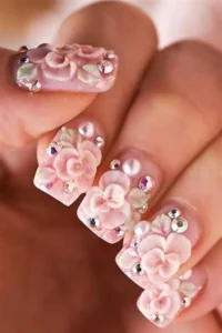 trending nail art designs 3d textured